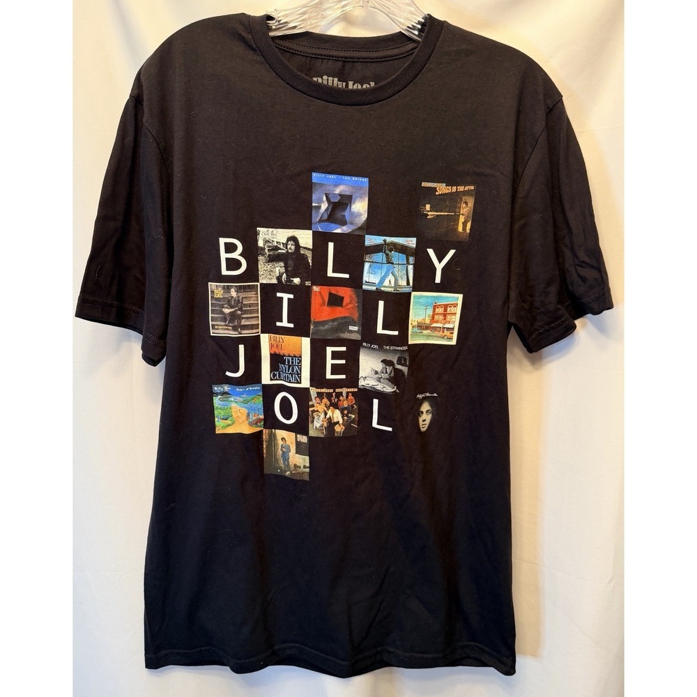 Vintage Billy Joel All Album Size Medium Cotton Unisex T-Shirt Black Music Merch